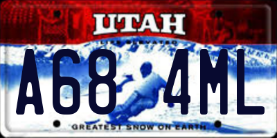 UT license plate A684ML