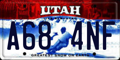 UT license plate A684NF