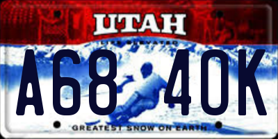 UT license plate A684OK