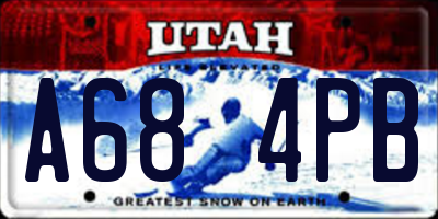 UT license plate A684PB