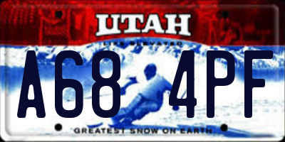 UT license plate A684PF