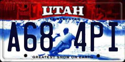 UT license plate A684PI