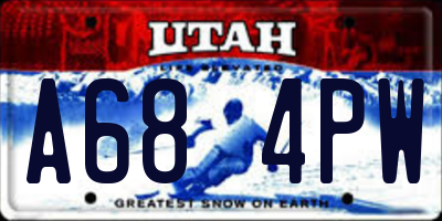 UT license plate A684PW