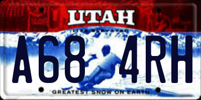 UT license plate A684RH