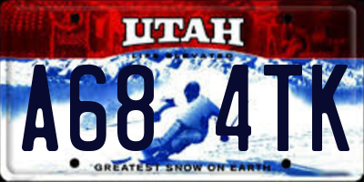 UT license plate A684TK
