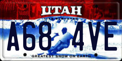 UT license plate A684VE