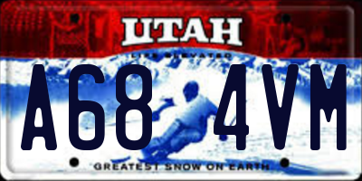 UT license plate A684VM