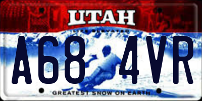 UT license plate A684VR