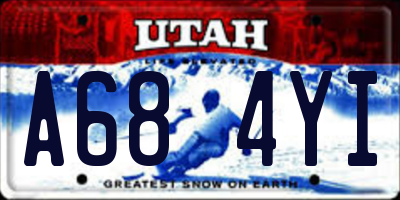 UT license plate A684YI