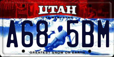 UT license plate A685BM