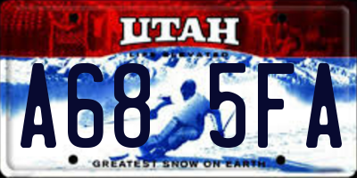 UT license plate A685FA