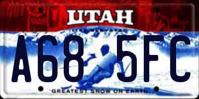 UT license plate A685FC