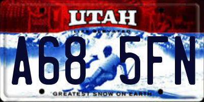 UT license plate A685FN