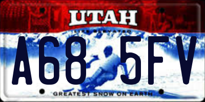 UT license plate A685FV
