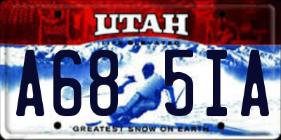 UT license plate A685IA