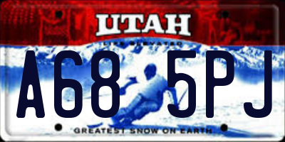 UT license plate A685PJ