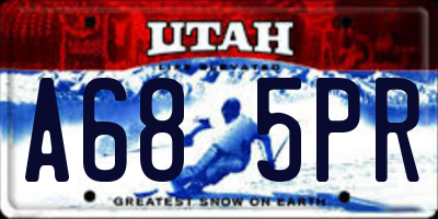 UT license plate A685PR