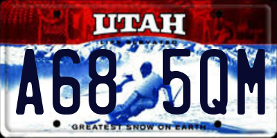 UT license plate A685QM