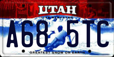 UT license plate A685TC