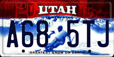 UT license plate A685TJ