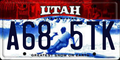 UT license plate A685TK