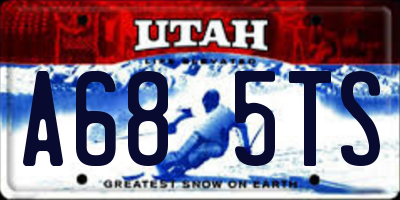 UT license plate A685TS