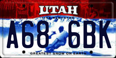 UT license plate A686BK