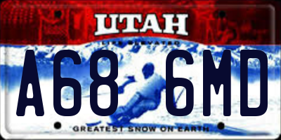 UT license plate A686MD