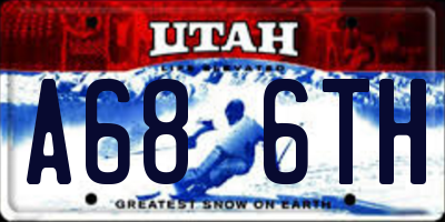 UT license plate A686TH