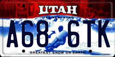 UT license plate A686TK