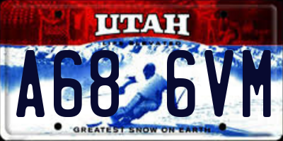 UT license plate A686VM