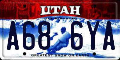 UT license plate A686YA