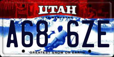 UT license plate A686ZE