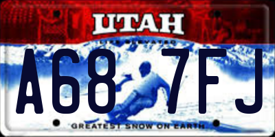 UT license plate A687FJ