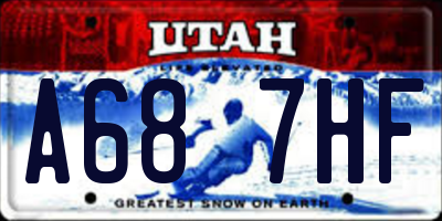 UT license plate A687HF