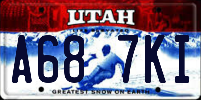 UT license plate A687KI