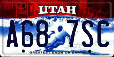UT license plate A687SC
