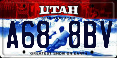 UT license plate A688BV