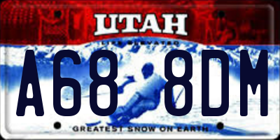 UT license plate A688DM