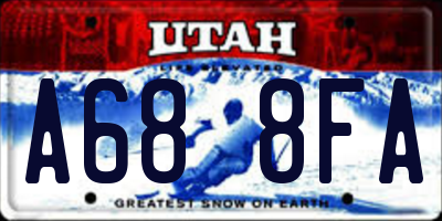 UT license plate A688FA