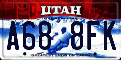 UT license plate A688FK