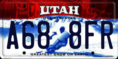 UT license plate A688FR