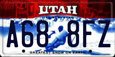 UT license plate A688FZ