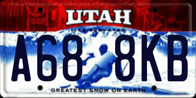 UT license plate A688KB