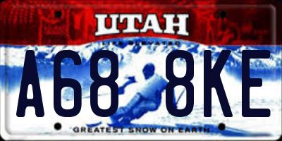 UT license plate A688KE