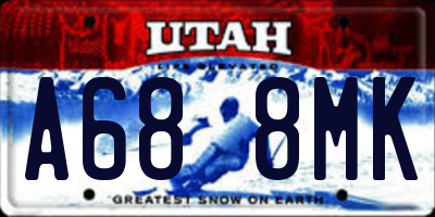 UT license plate A688MK