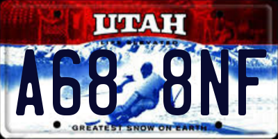 UT license plate A688NF