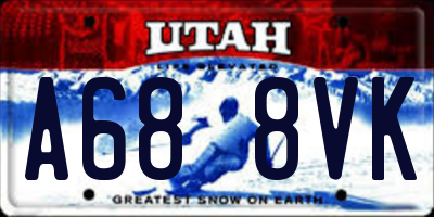 UT license plate A688VK