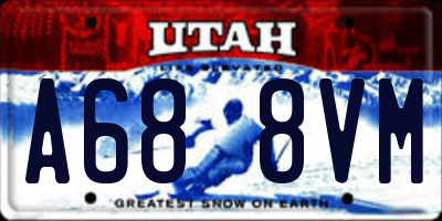 UT license plate A688VM