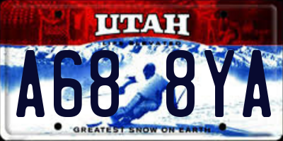 UT license plate A688YA